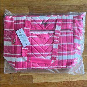 NWT Lug Paddle Carry-All Tote in Magenta Stripe